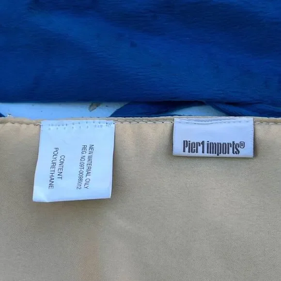 Pier 1 Imports Christmas Tree Skirt Jeweled Blue Velvet Lined Padded Large - Picture 4 of 4